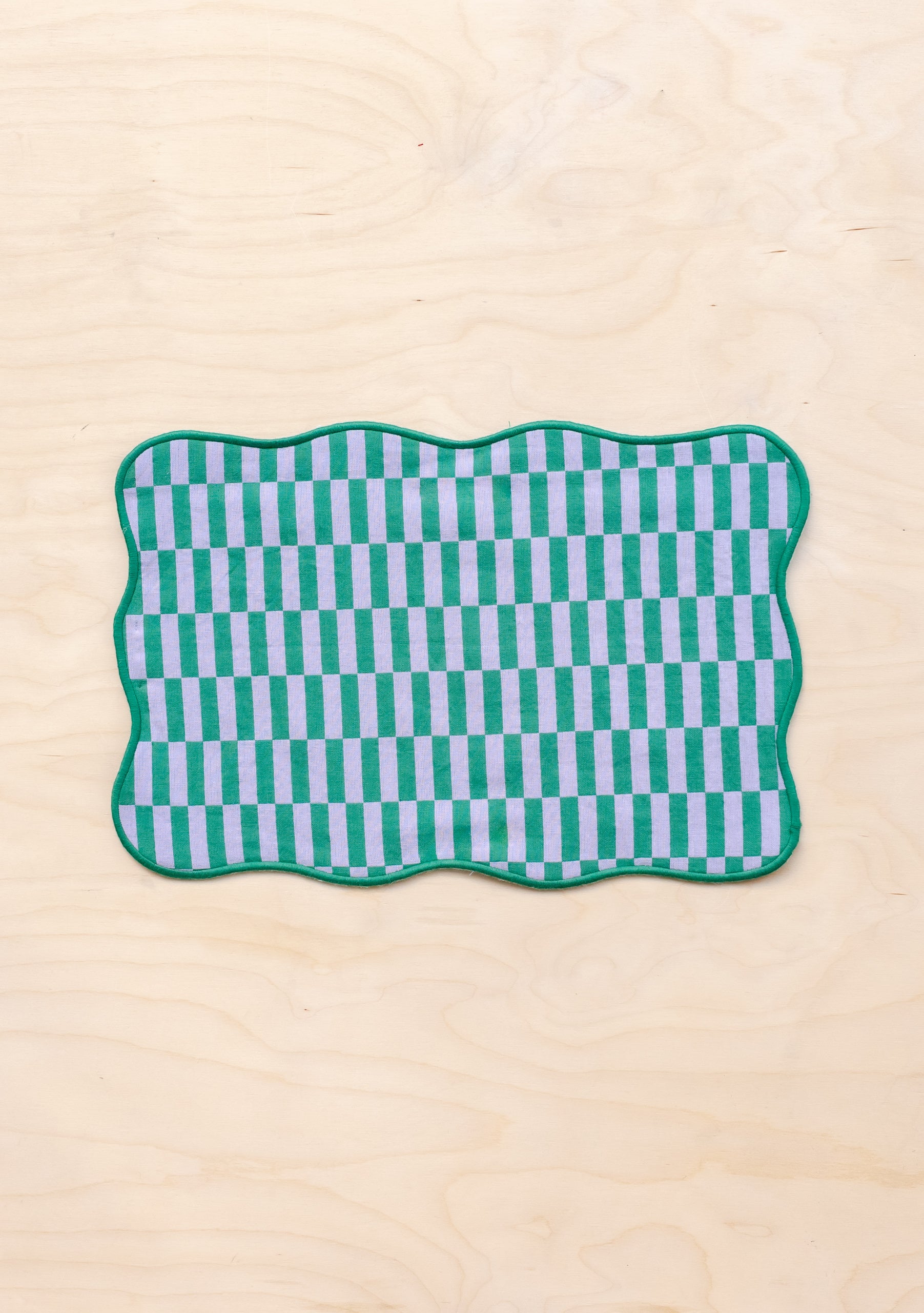 Teal Checkerboard Cotton Placemats Set of 2