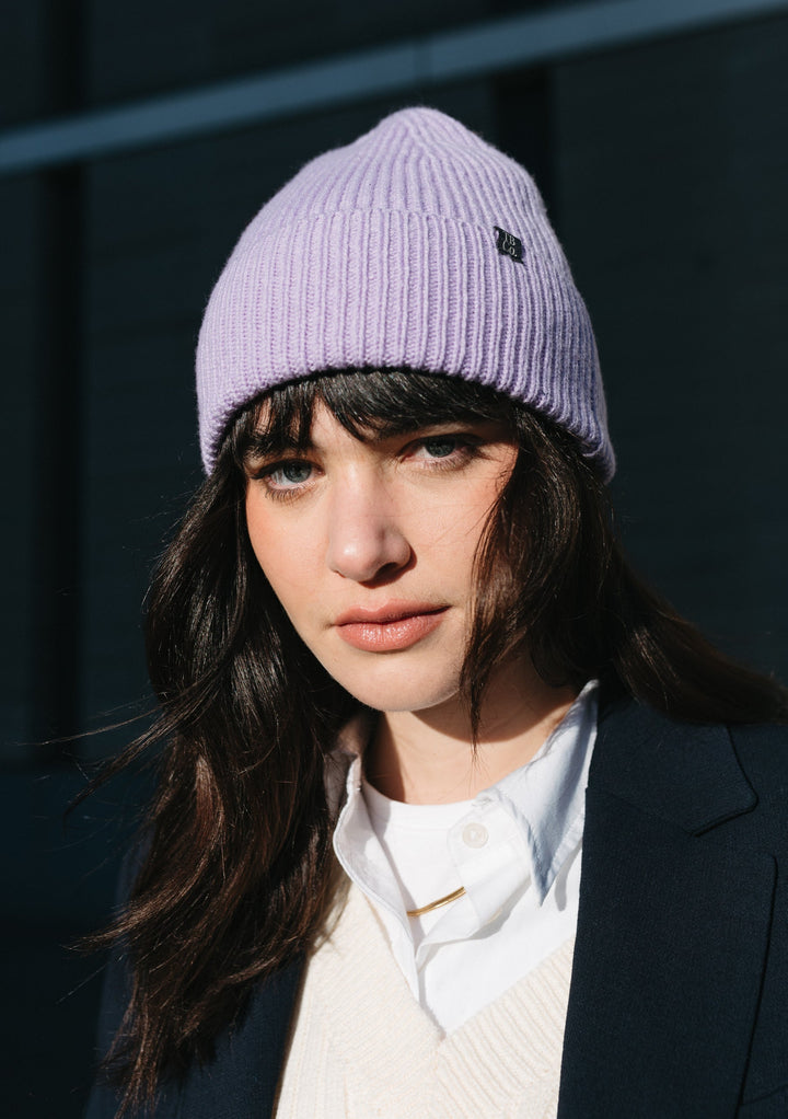 Cashmere & Merino Beanie in Lilac