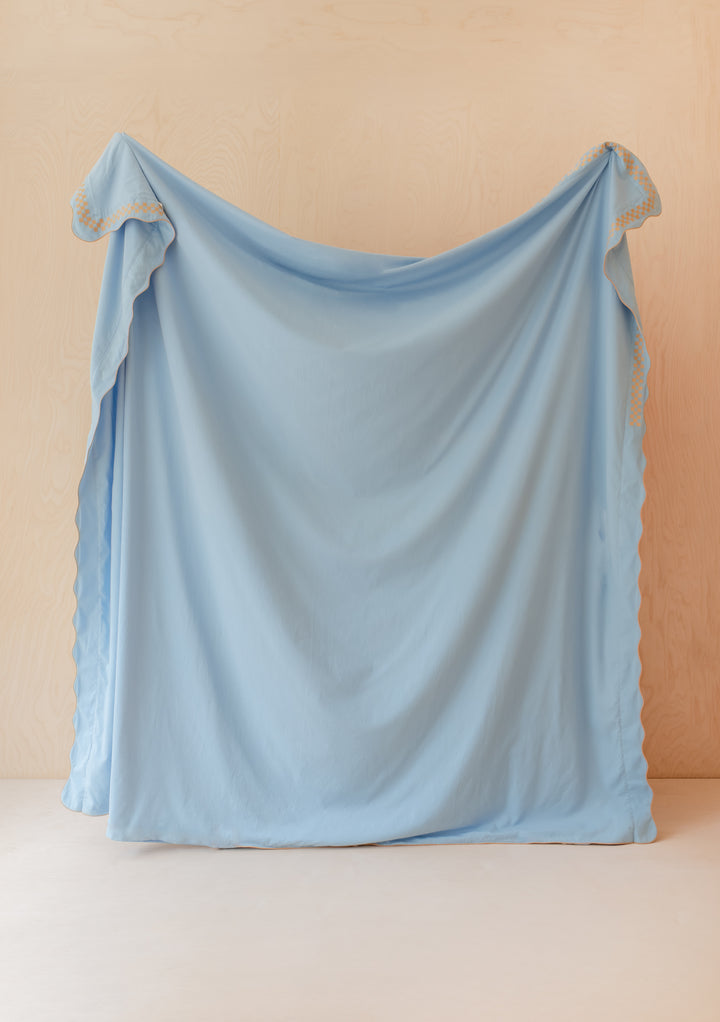 Cotton & Linen Duvet Cover in Blue