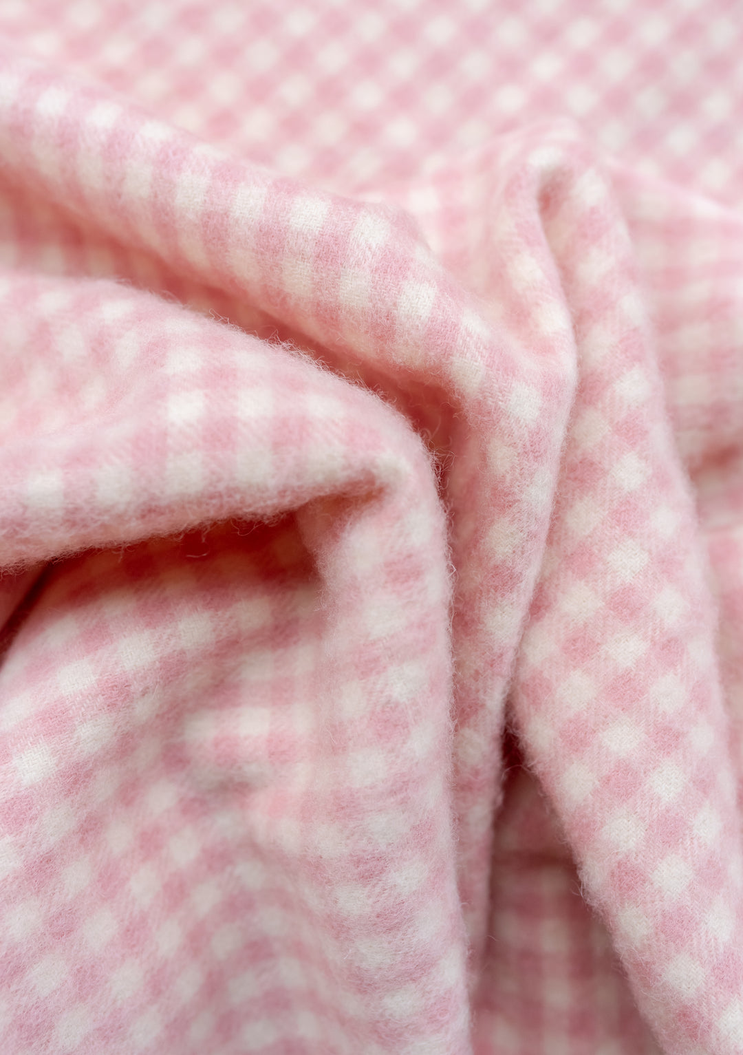 Lambswool Baby Blanket in Pink Gingham