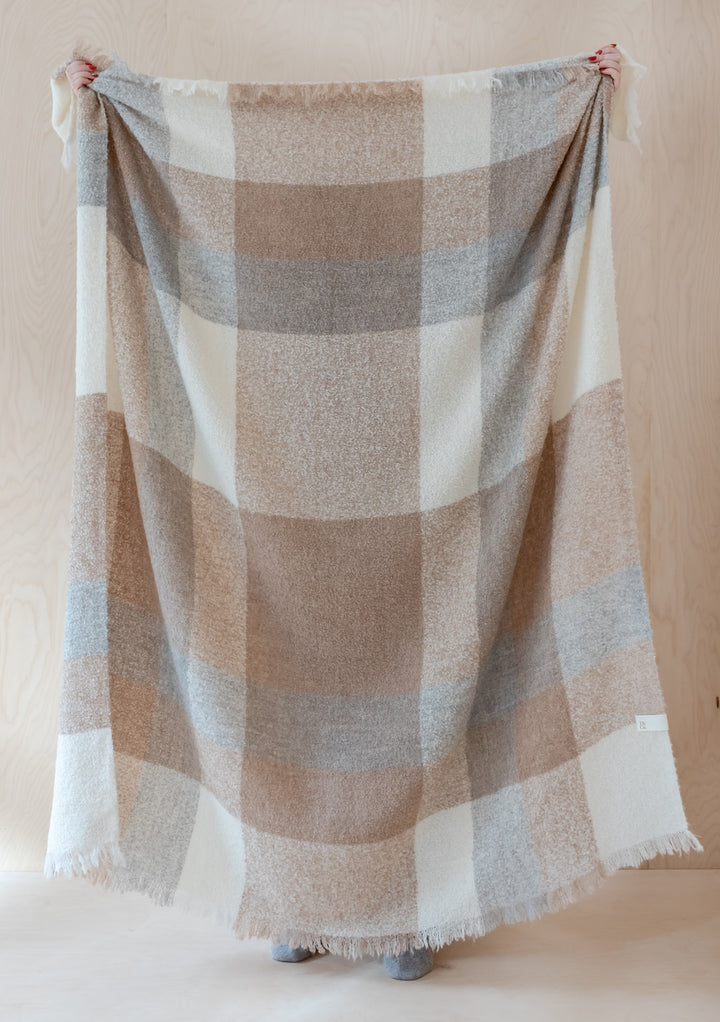 Alpaca Blanket in Neutral Check