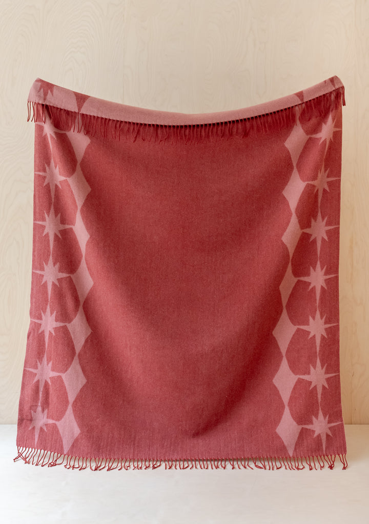 Lambswool Blanket in Reversible Pink Celestial