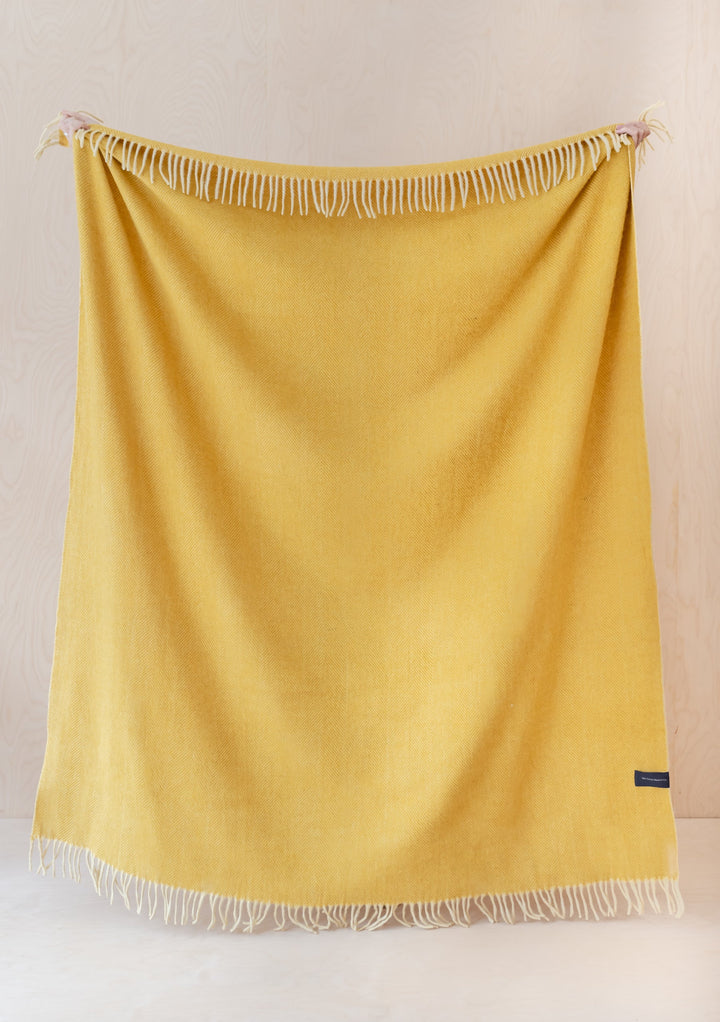 Sample Sale Recycled Wool Blanket in Mustard Herringbone