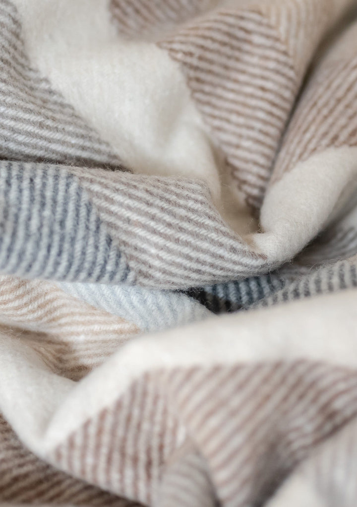 Sample Sale Recycled Wool Small Blanket in Neutral Stripe