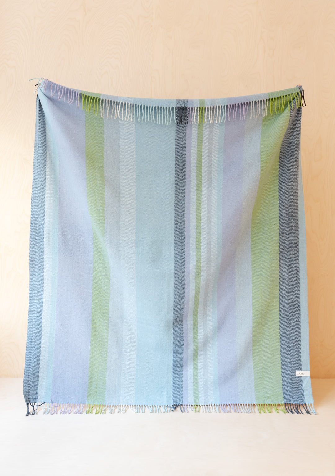 Recycled Wool Blanket in Blue Stripe