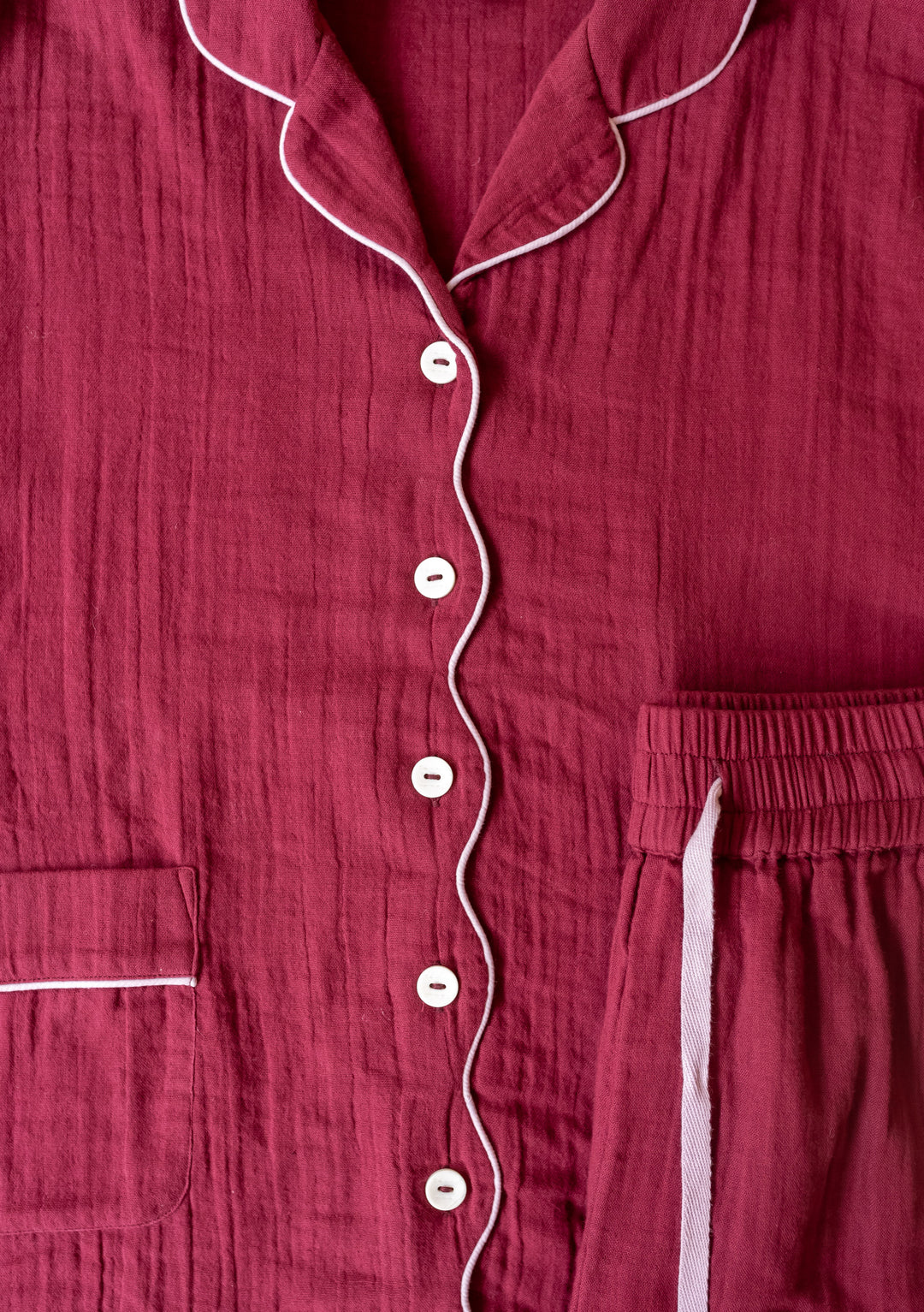 Pyjama en coton bordeaux