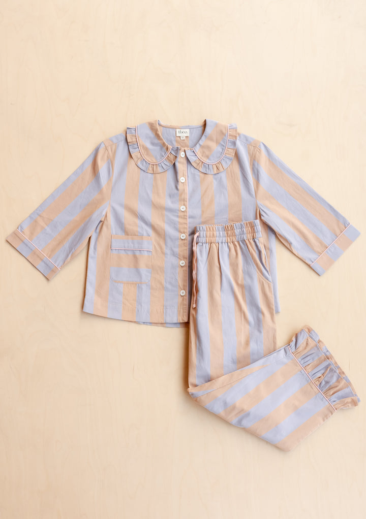 Cotton Pyjamas in Orange Stripe