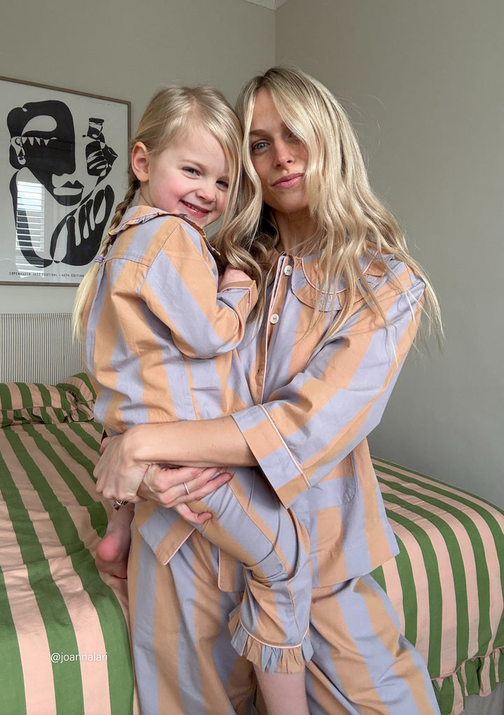 Cotton Pyjamas in Orange Stripe