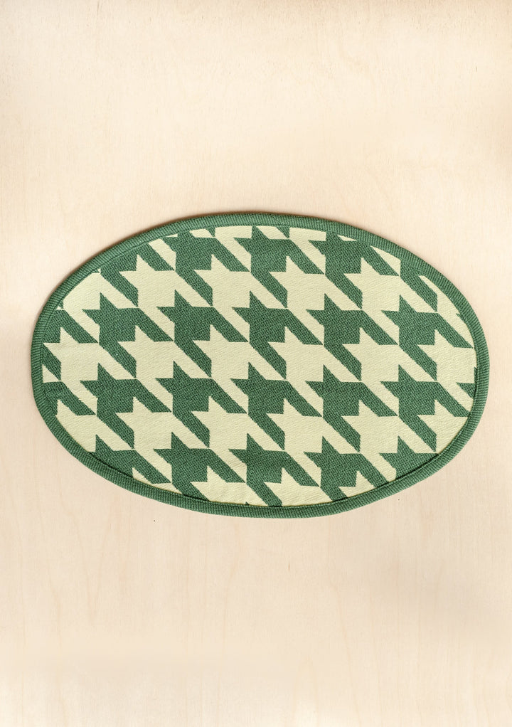 Grüne Tischsets aus Baumwolle mit Hahnentrittmuster, 2er-Set