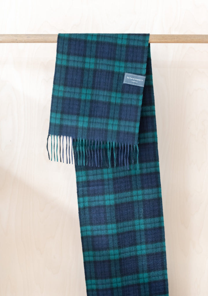 Cashmere Scarf in Black Watch Tartan