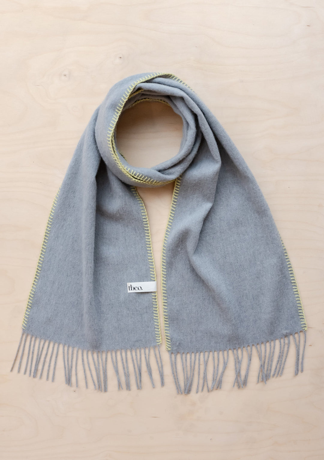 Lambswool Scarf in Light Grey Stitch