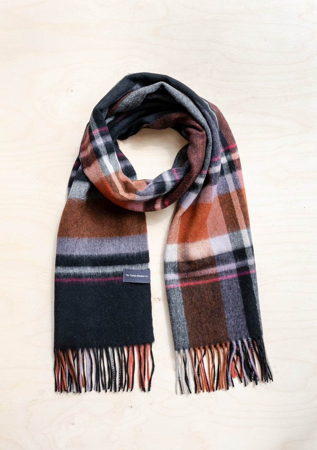 Lambswool Oversized Scarf in Black Bold Check