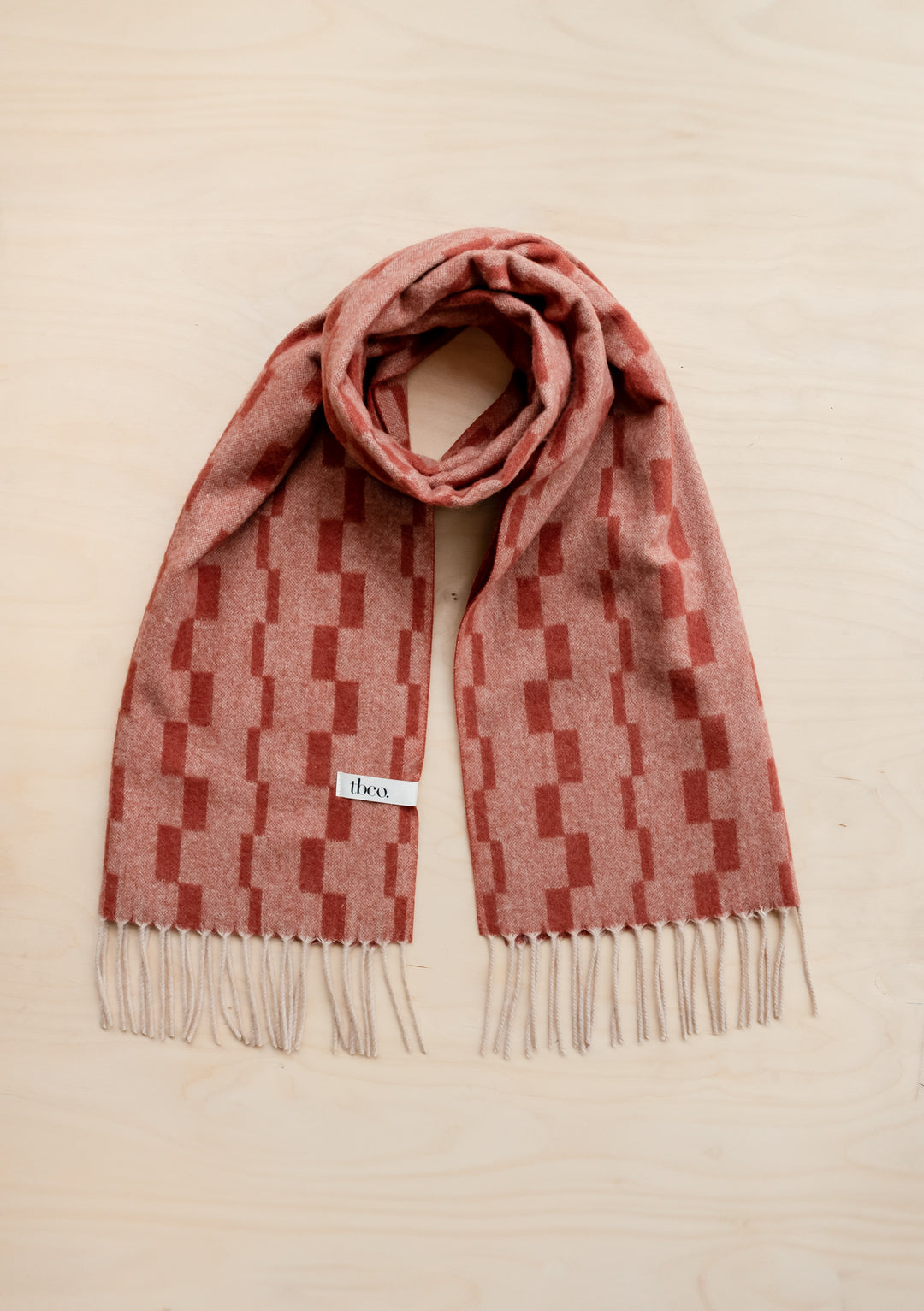 Lambswool Oversized Scarf in Neutral Checker