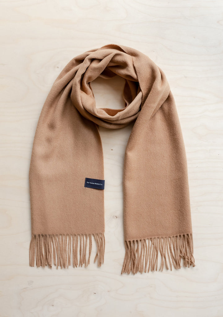 Men's Cashmere Scarf in Camel