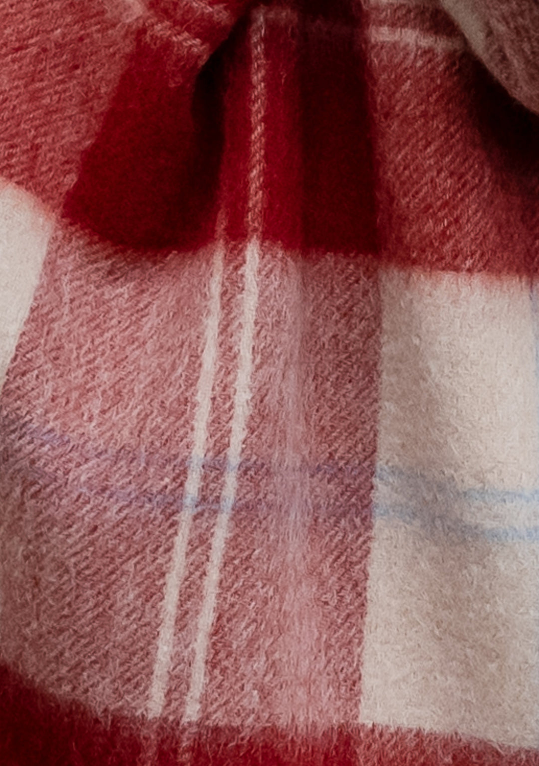 Sample Sale Lambswool Oversized Scarf in Red Varsity Check