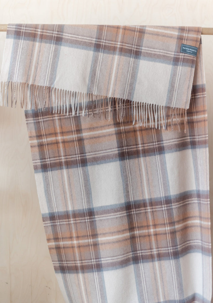 Lambswool Blanket Scarf in Stewart Natural Dress Tartan