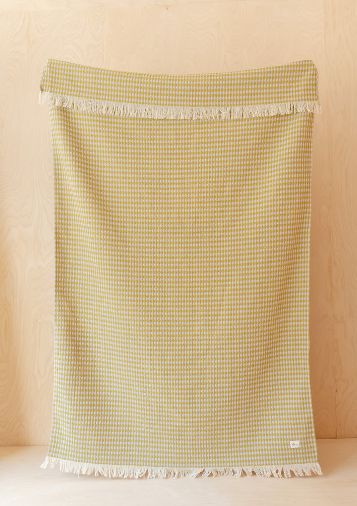 Cotton Throw in Olive Argyle