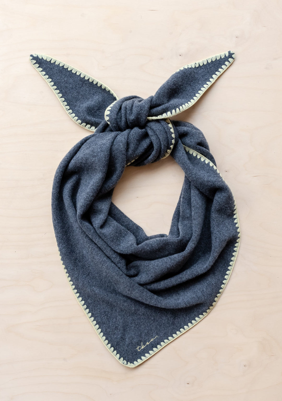 Large Merino Triangle Scarf in Charcoal