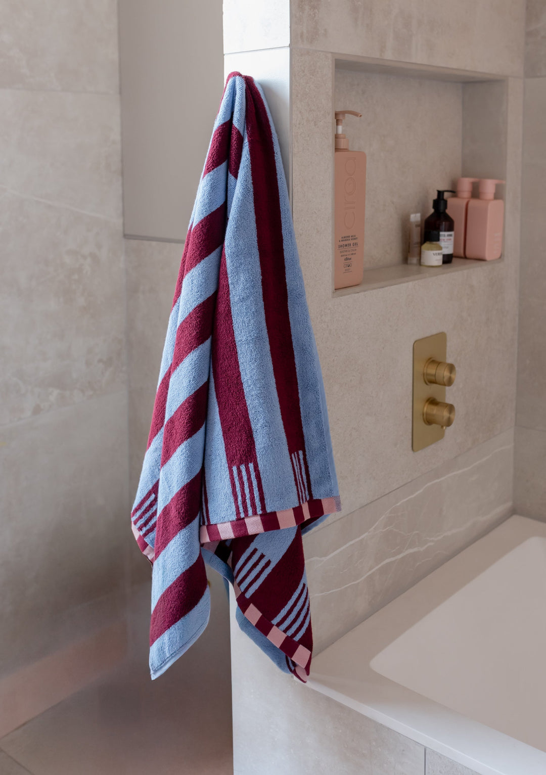 Cotton Towels in Blue Stripe