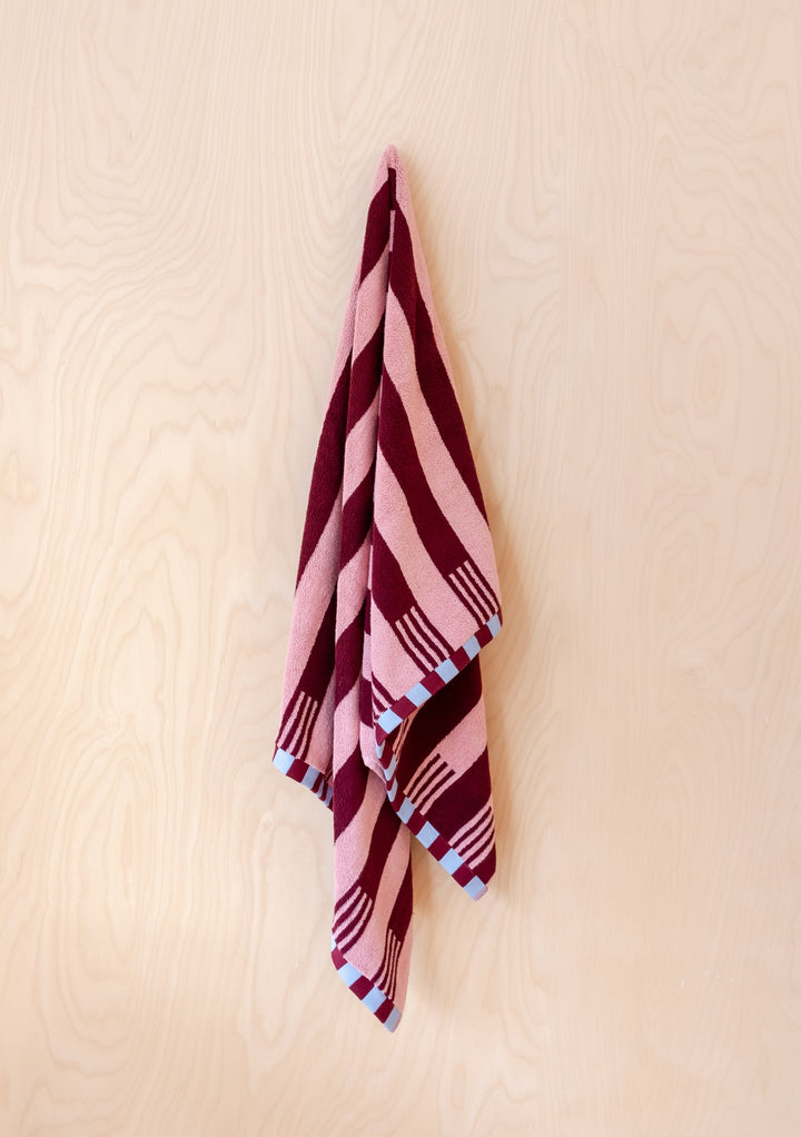 Cotton Towels in Pink Stripe