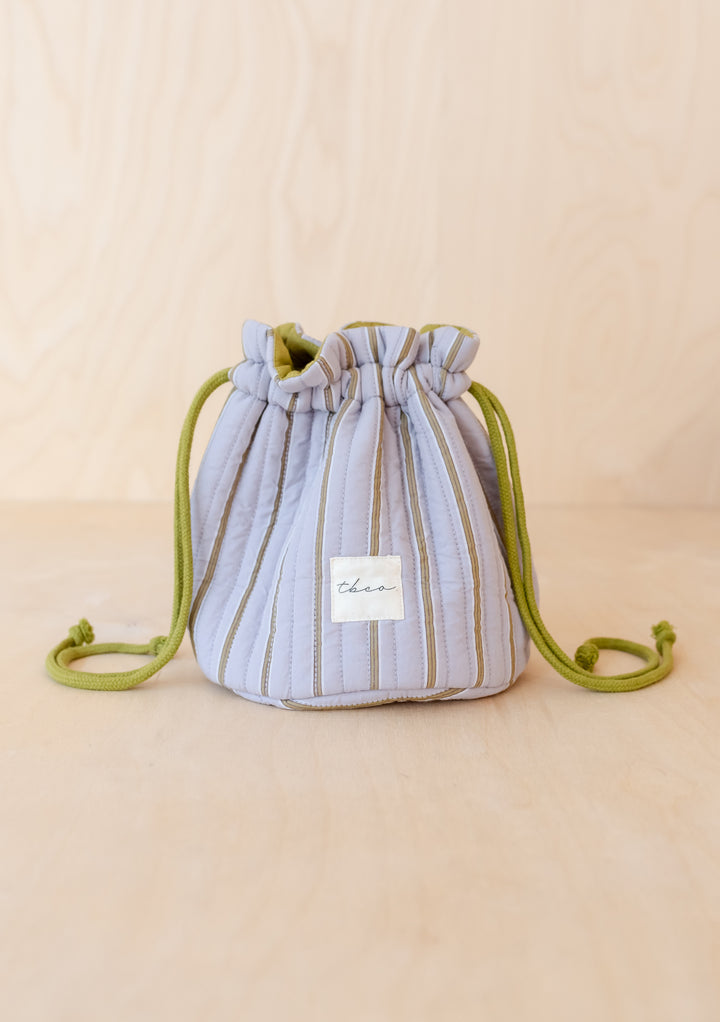 Cotton Wash Bag in Lilac Stripe