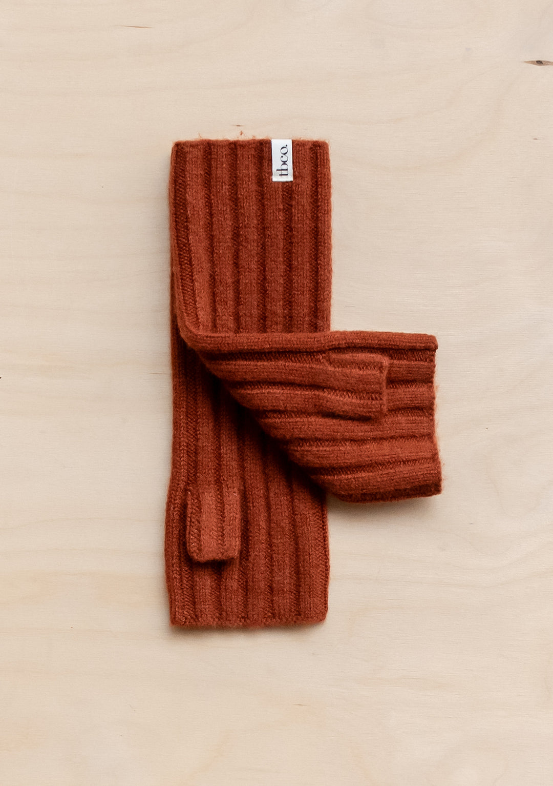 Cashmere & Merino Wrist Warmers in Rust