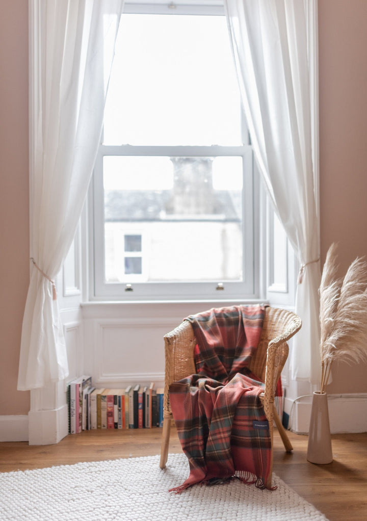 Cashmere Small Blanket in Stewart Royal Antique Tartan